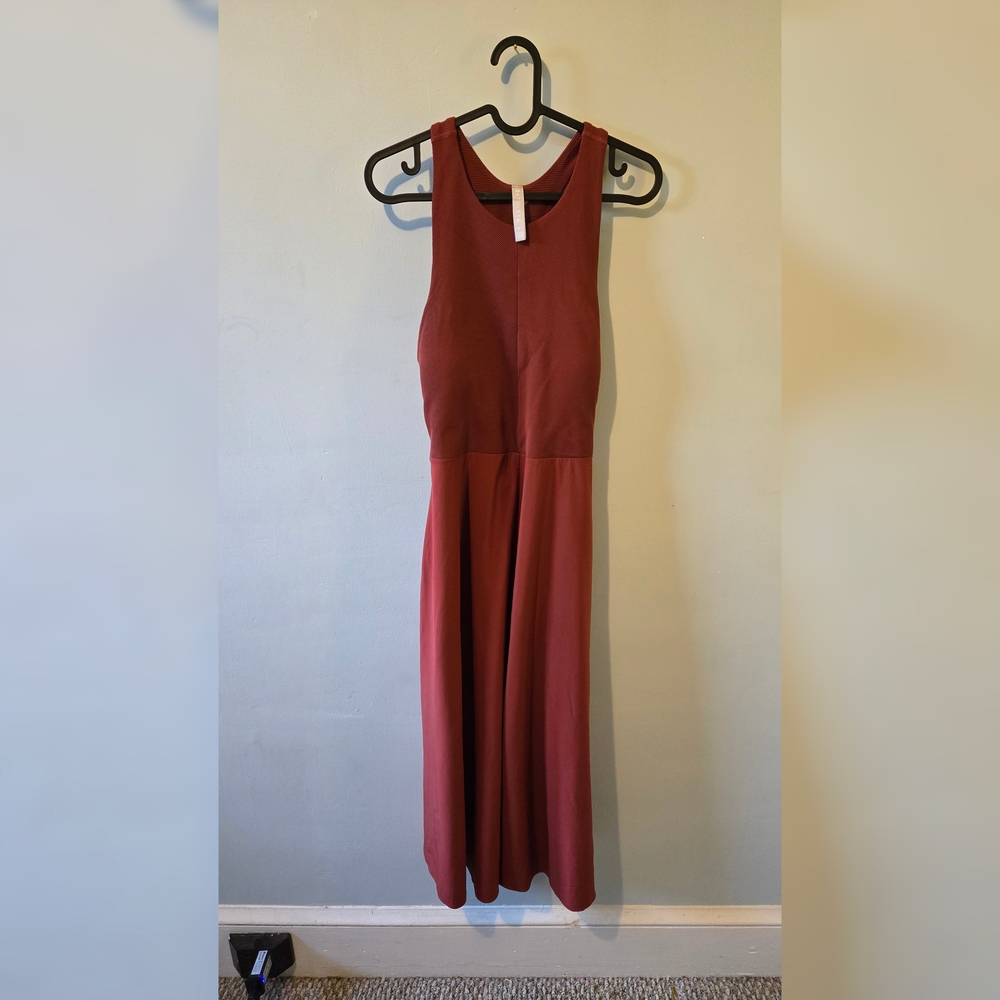 Athleta Winona Rust Sleeveless Dress Athleisure Sz M - Picture 3 of 6